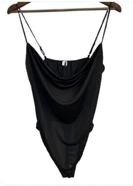NWOT Out From Under Black Cowl Neck Body Suit - Size L